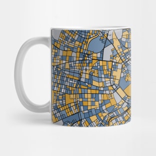 Vienna Map Pattern in Blue & Gold Mug